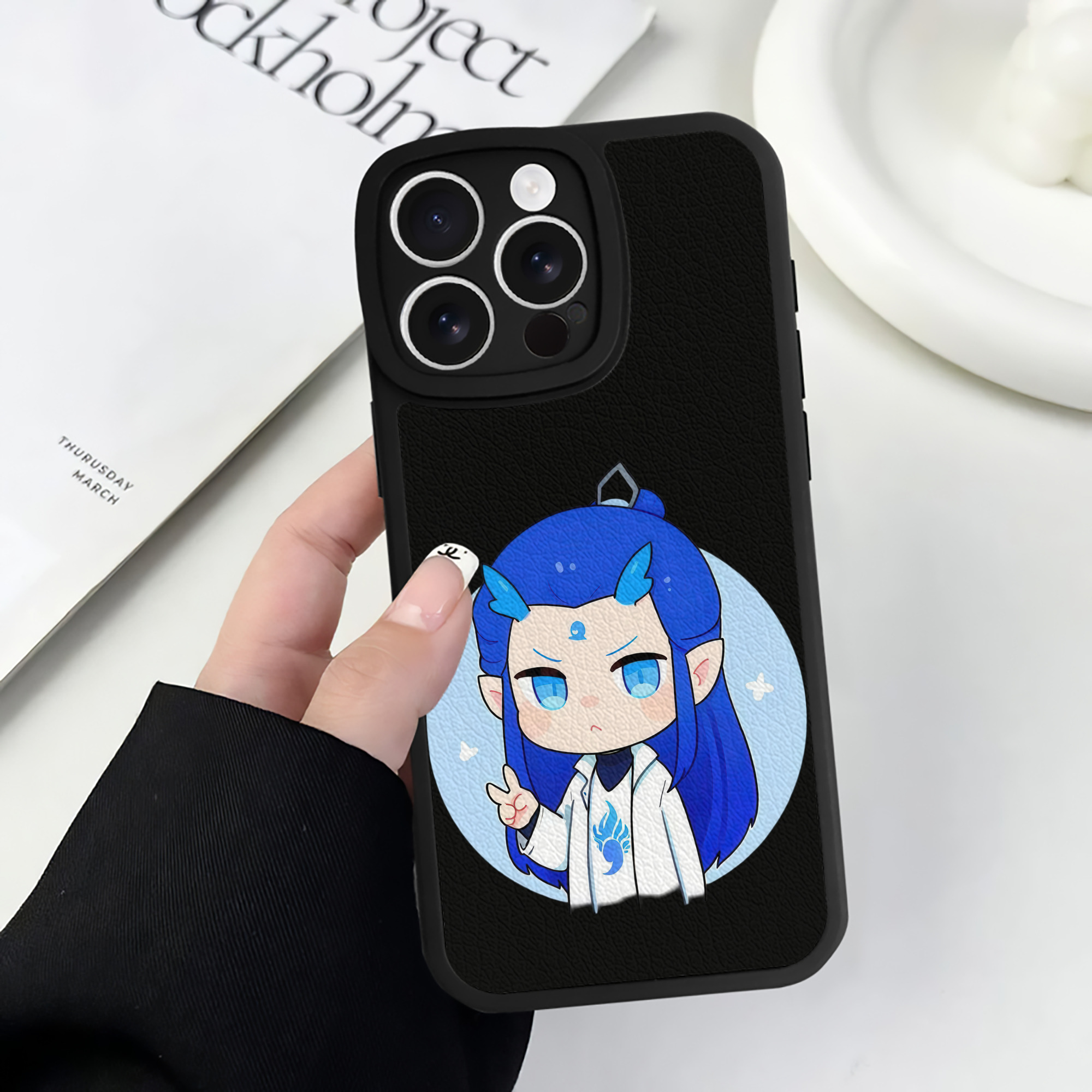 （画像用） Ne Zha 2 ナタ 魔童の大暴れ 【iPhone 16シリーズ対応】シリコンスマホケース（レザー調） 材質：シリコン
